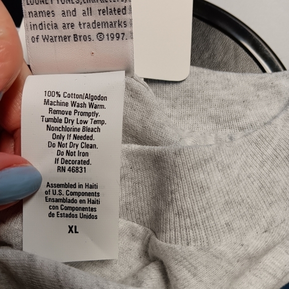 VTG 90s Irish Taz Tshirt Size XL St. Patrick's Day New W/Tag Looney Tunes Gray - Picture 7 of 7